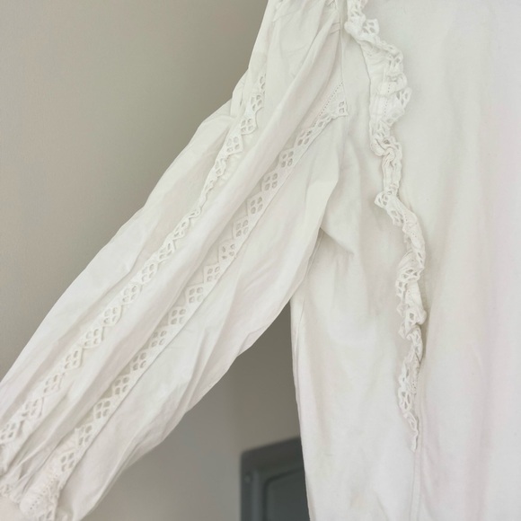 Anthropologie White Ruffle Sweatshirt - Picture 4 of 6